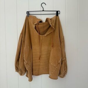 Free People Camel Oversized Hoodie